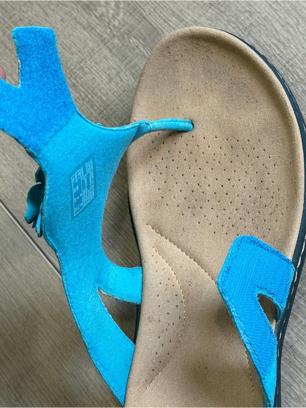 Clarks Laurieann Gema Women’s US 8 Turquoise Leather Adjustable Flat Sandals - Picture 7 of 15